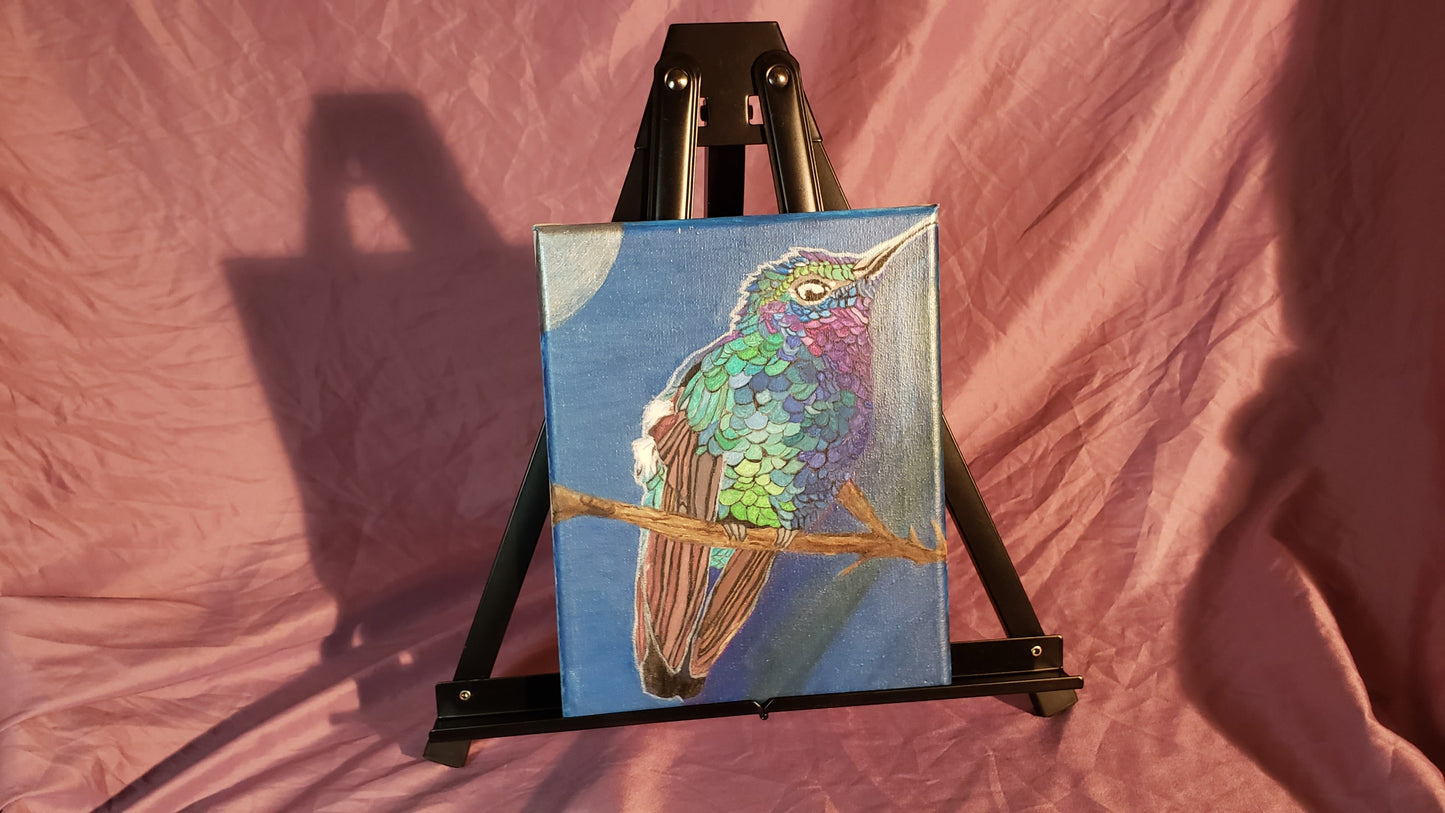 Stillness in Motion – 8x10 Hummingbird Acrylic Painting