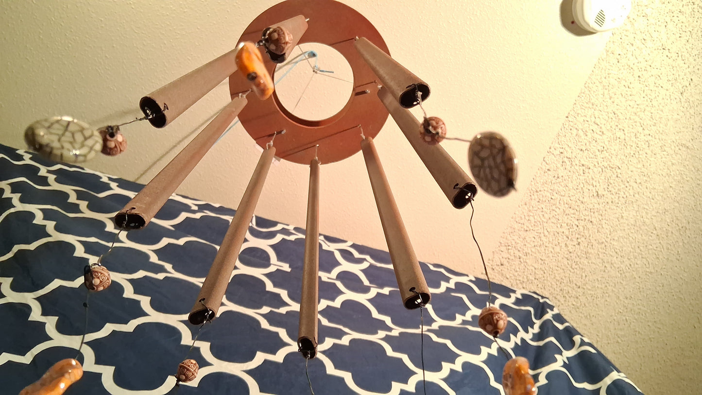Faewind - Wind Chime - Metal and Plastic Upcycled Art - Signature Series