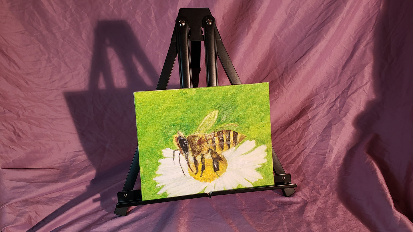 Golden Gatherer: Custom Bee Acrylic Painting